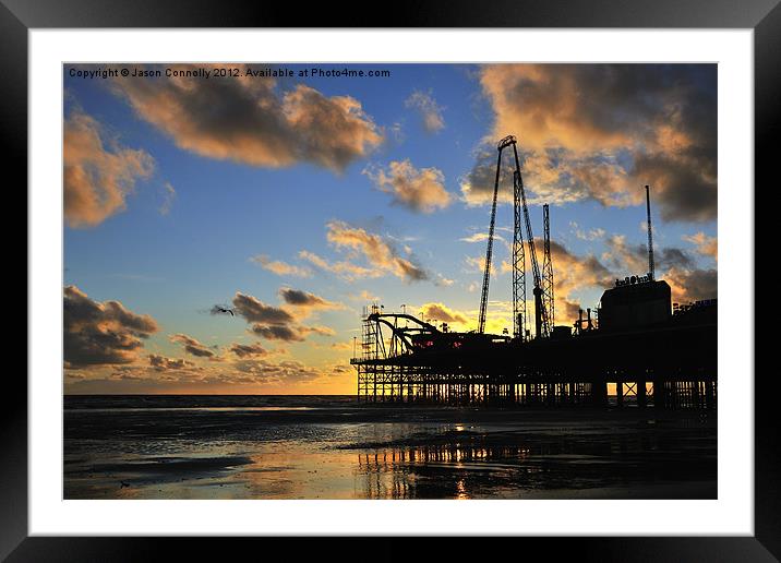 Sunset Pier Framed Mounted Print by Jason Connolly