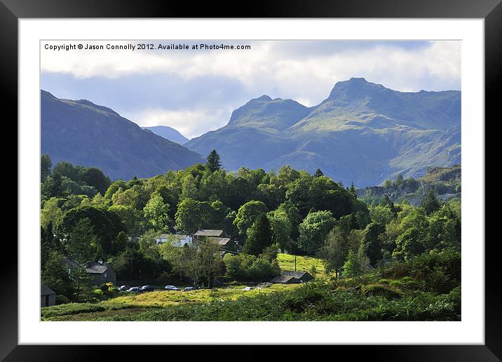 The Langdales Framed Mounted Print by Jason Connolly