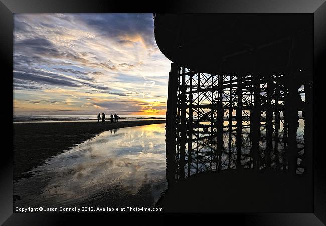 Silhouettes At The Pier Framed Print by Jason Connolly