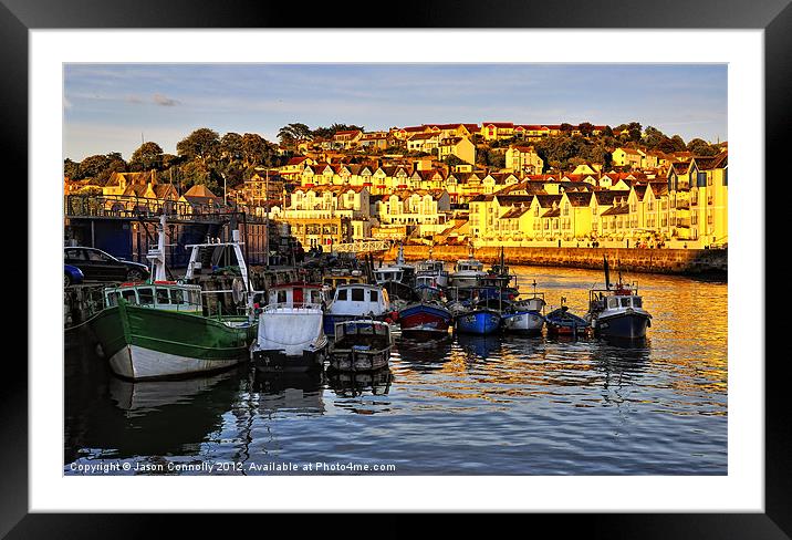 Golden Hour, Brixham Framed Mounted Print by Jason Connolly