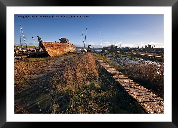 High And Dry, Skippool Creek Framed Mounted Print by Jason Connolly