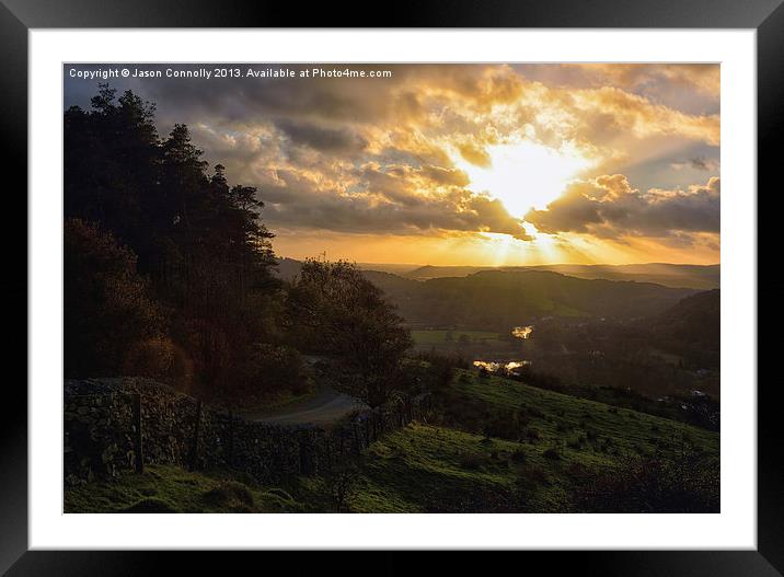 Sunset Over Lakeside, Windermere Framed Mounted Print by Jason Connolly
