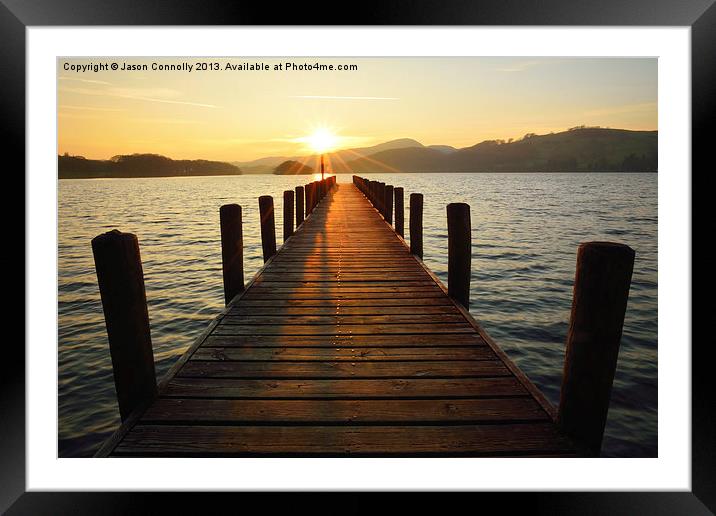 Golden Jetty, Coniston Framed Mounted Print by Jason Connolly