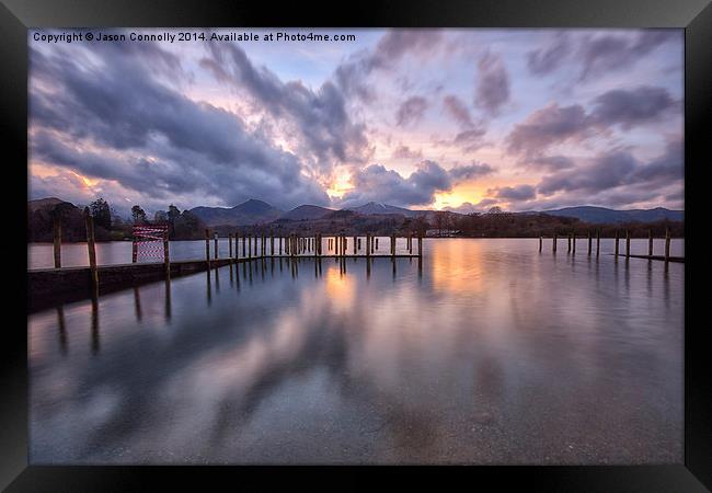 Derwentwater Last Light Framed Print by Jason Connolly