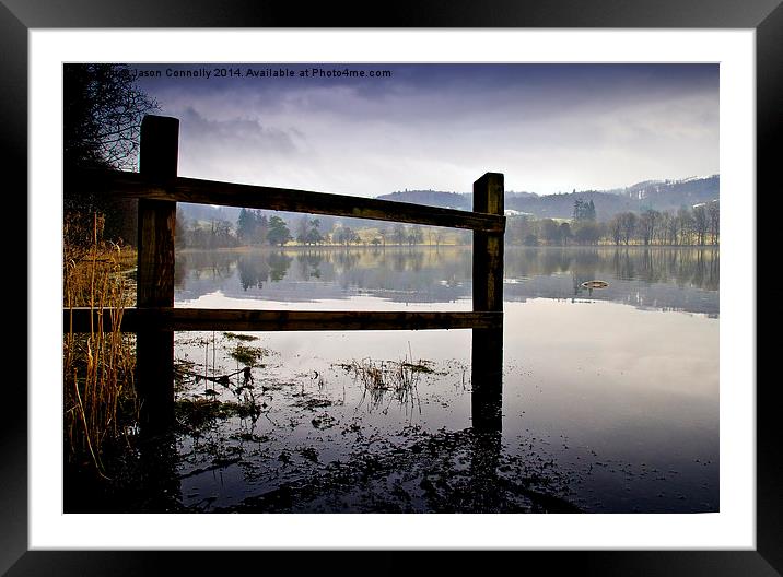 All Calm At Coniston Framed Mounted Print by Jason Connolly