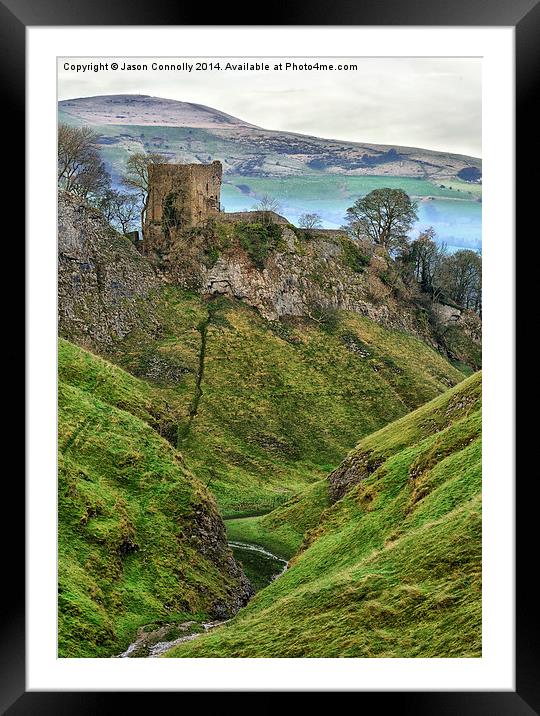  Peveril Castle And Cave Dale Framed Mounted Print by Jason Connolly