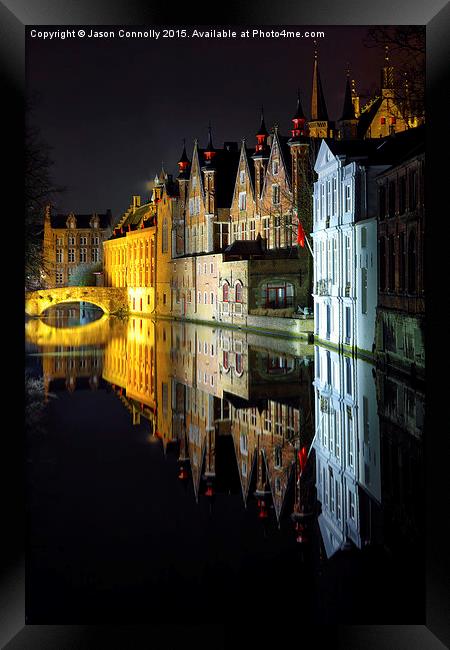  Bruges By Night Framed Print by Jason Connolly