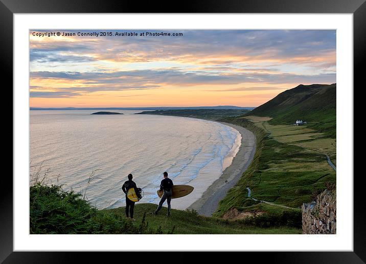  Rhossili Sunset Framed Mounted Print by Jason Connolly