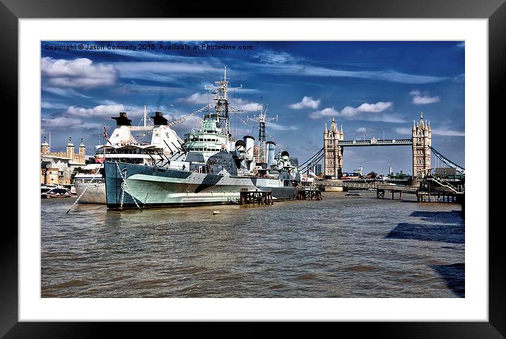  HMS Belfast, London Framed Mounted Print by Jason Connolly