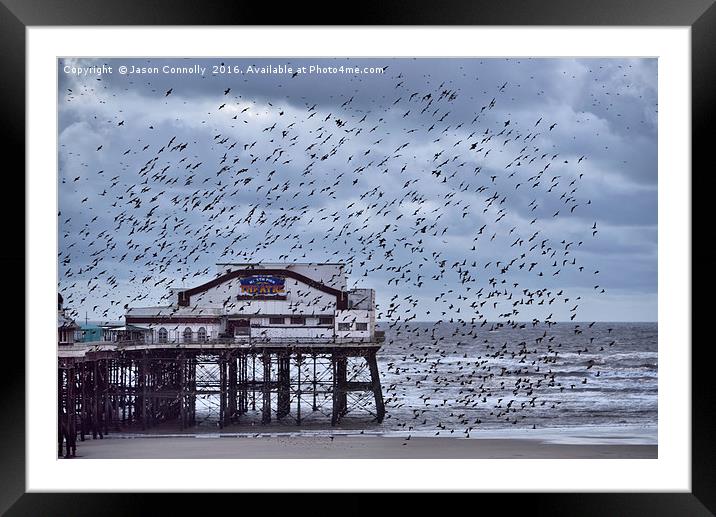 North Pier Starlings Framed Mounted Print by Jason Connolly