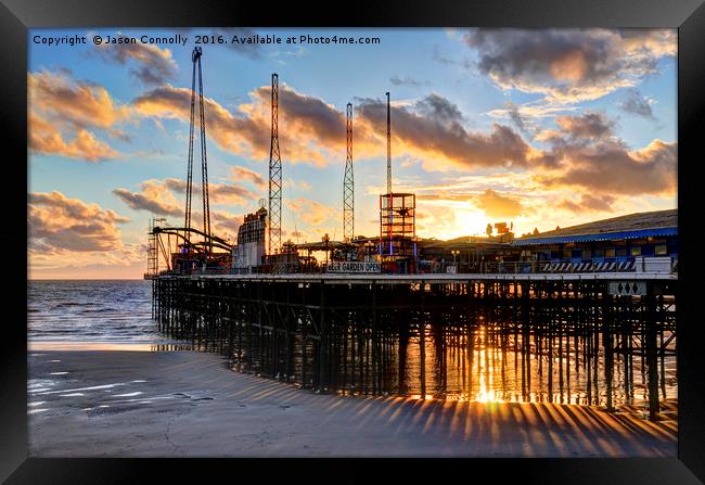 South Pier Sunset Framed Print by Jason Connolly