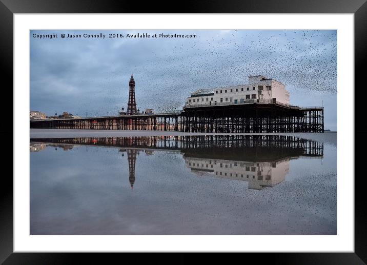 Starlings At The Pier Framed Mounted Print by Jason Connolly