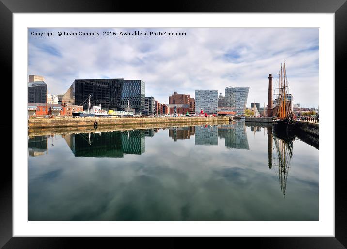 Canning Dock Reflections, Liverpool Framed Mounted Print by Jason Connolly