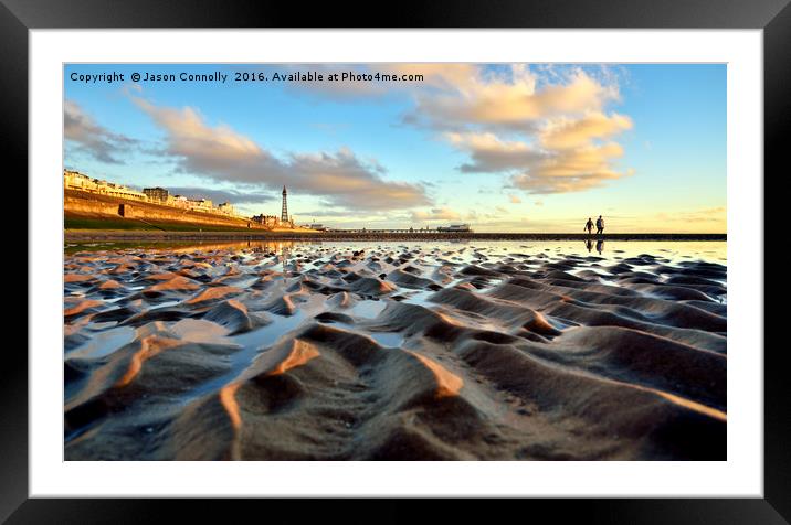 Golden Sand Of Blackpool Framed Mounted Print by Jason Connolly
