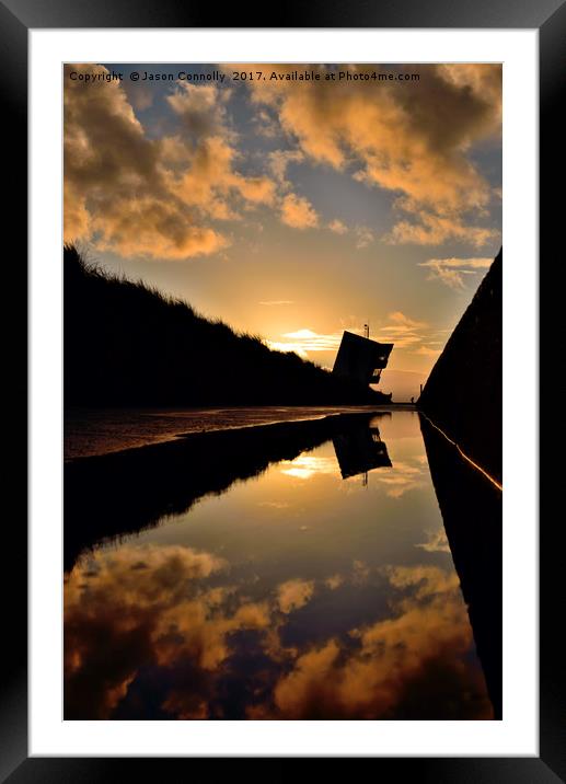 Rossall Point Reflections Framed Mounted Print by Jason Connolly