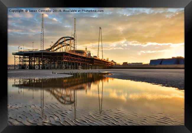 South Pier Sunrise, Blackpool Framed Print by Jason Connolly