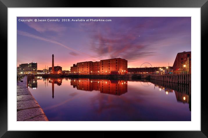 Albert Dock Sunrise. Framed Mounted Print by Jason Connolly