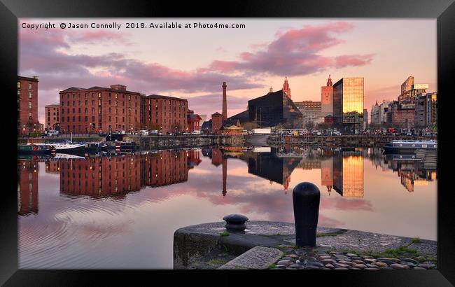 Salthouse Dock Reflections. Framed Print by Jason Connolly