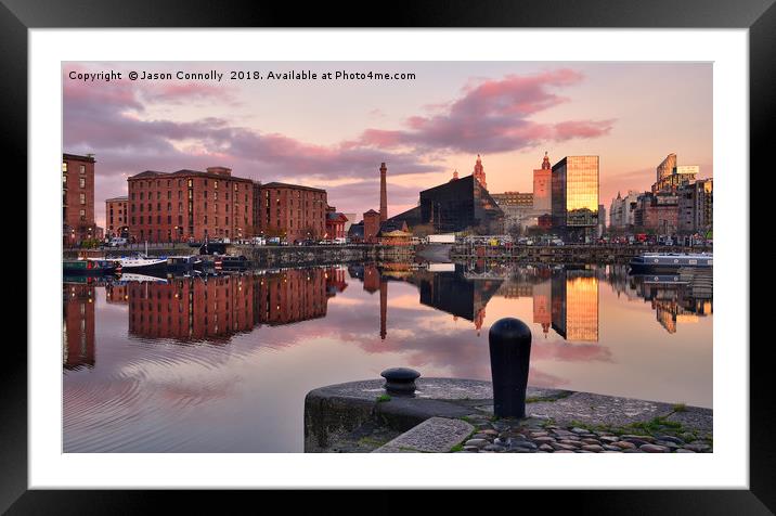 Salthouse Dock Reflections. Framed Mounted Print by Jason Connolly
