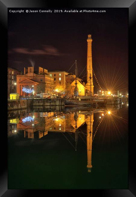 Royal Albert Dock reflections. Framed Print by Jason Connolly