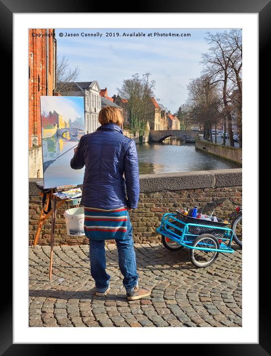 A Painter In Bruges Framed Mounted Print by Jason Connolly