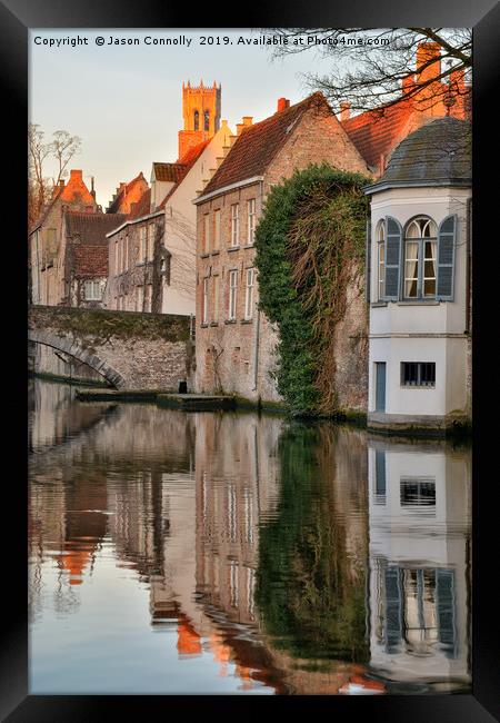 Brugge Reflections Framed Print by Jason Connolly