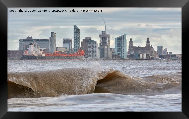 Liverpool Waves. Framed Print by Jason Connolly