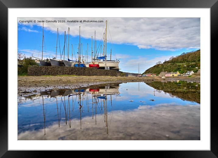 Fishguard Reflections, Wales Framed Mounted Print by Jason Connolly