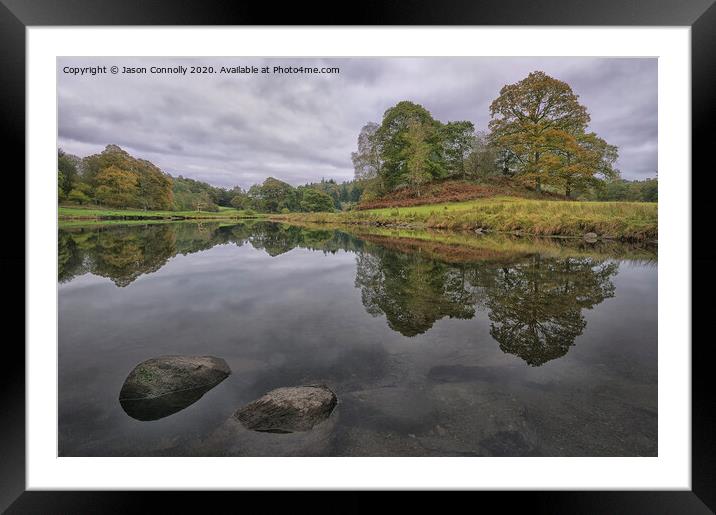 River Brathay Reflections. Framed Mounted Print by Jason Connolly