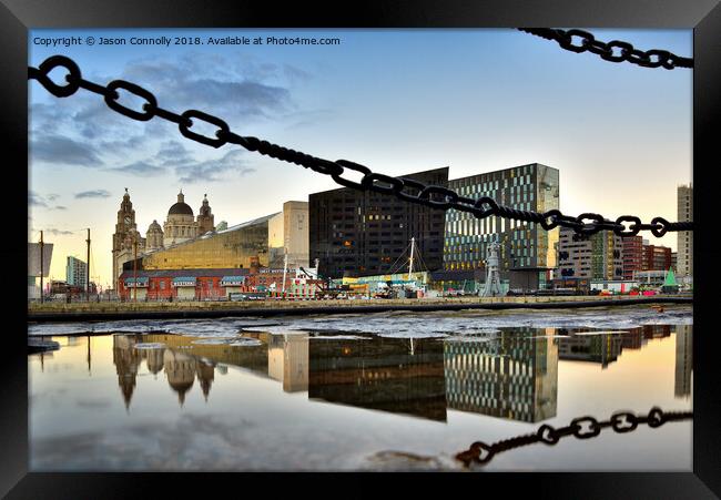 Mann Island Reflections, Liverpool. Framed Print by Jason Connolly