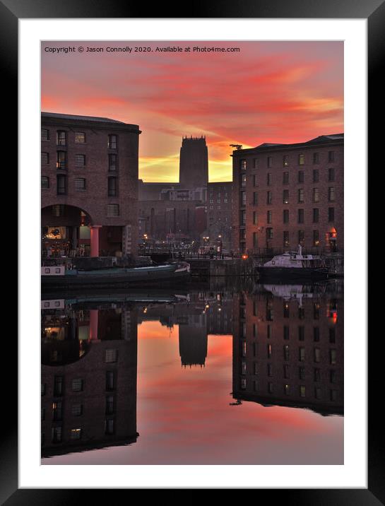 Royal Albert Dock Sunrise. Framed Mounted Print by Jason Connolly