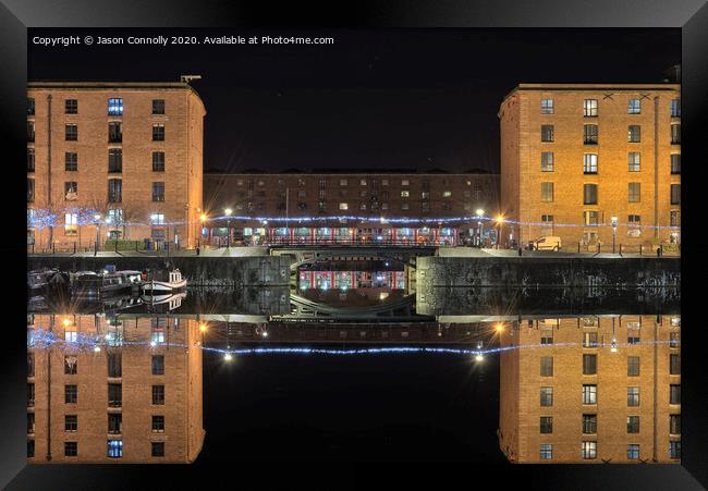 Albert Dock Reflections. Framed Print by Jason Connolly