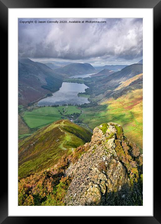 Buttermere And Crummock Water. Framed Mounted Print by Jason Connolly