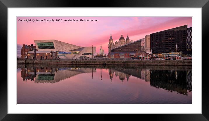 Liverpool Sunrise Reflections. Framed Mounted Print by Jason Connolly