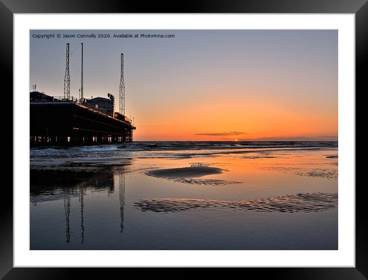 South Pier At Sunset, Blackpool. Framed Mounted Print by Jason Connolly