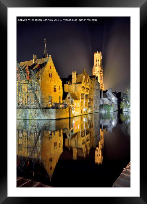  Rozenhoedkaai Quay, Bruges Framed Mounted Print by Jason Connolly