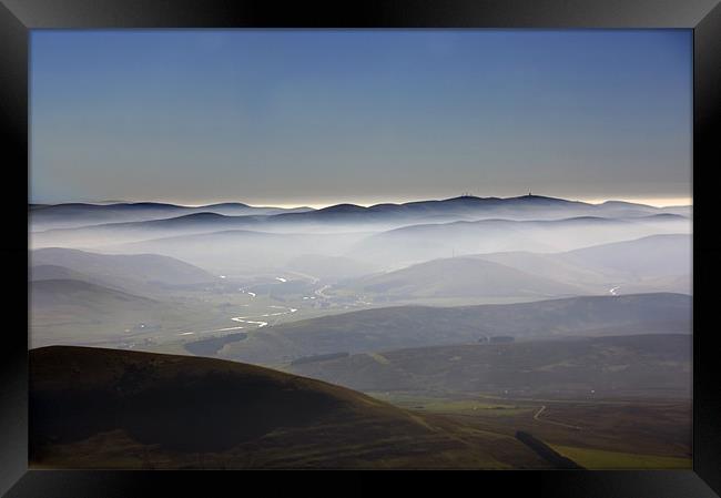 Misty Lanarkshire View Framed Print by Tom Gomez