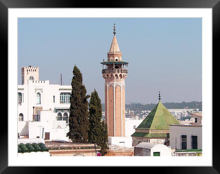 Hammouda Pacha Minaret Framed Mounted Print by Tom Gomez