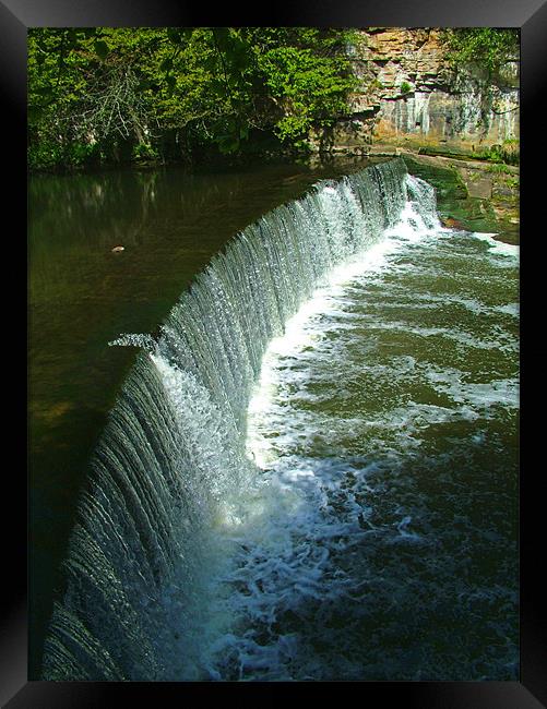 River Almond Weir Framed Print by Tom Gomez