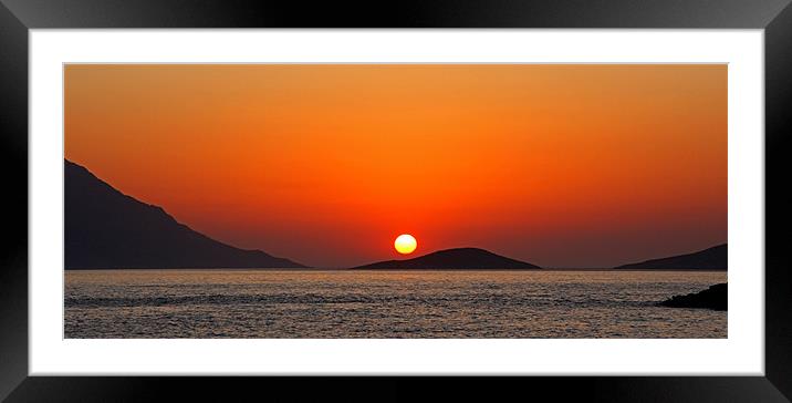 Dodecanese sunset Framed Mounted Print by Tom Gomez