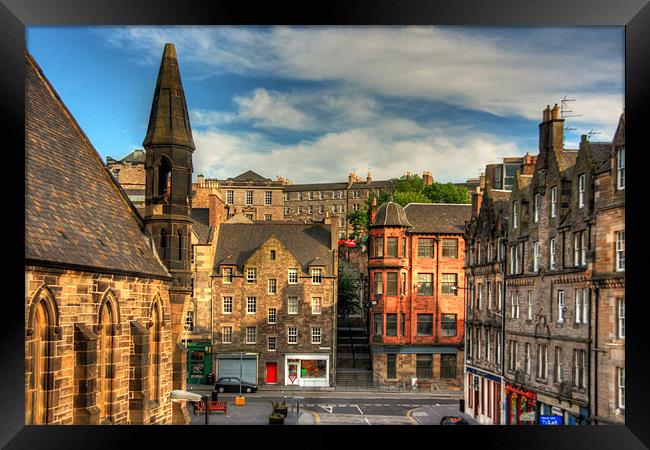 The Grassmarket from Granny Greens Steps Framed Print by Tom Gomez