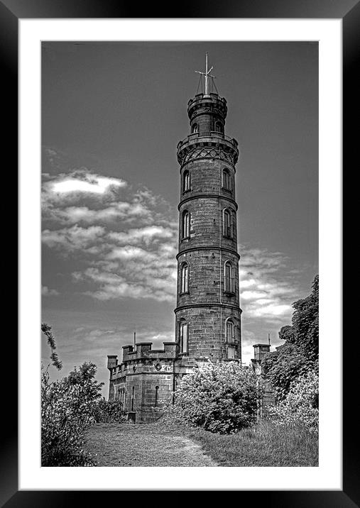 Nelson’s Monument - B&W Framed Mounted Print by Tom Gomez