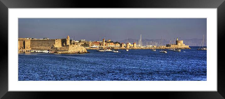 Leaving Rhodes Harbour Framed Mounted Print by Tom Gomez