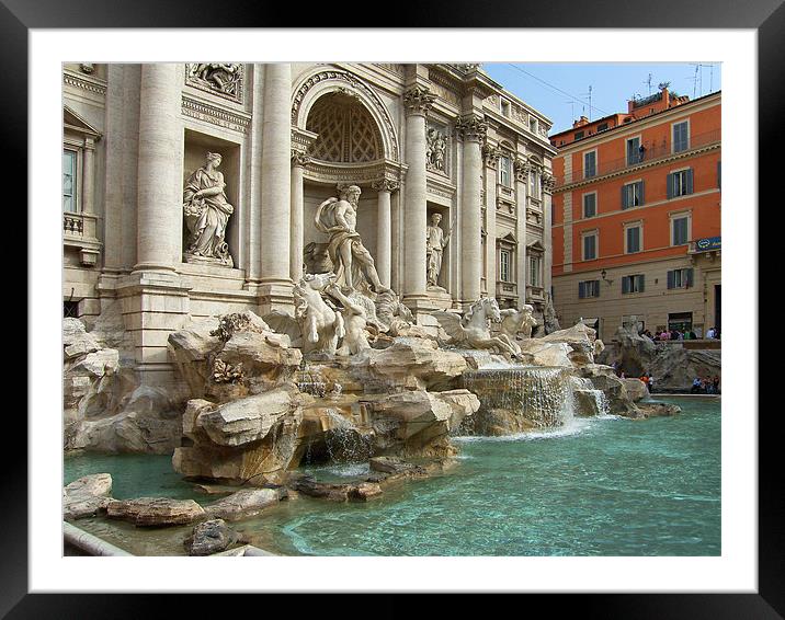 Trevi Fountain, Rome Framed Mounted Print by Tom Gomez