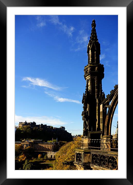 Scott Monument View Framed Mounted Print by Tom Gomez