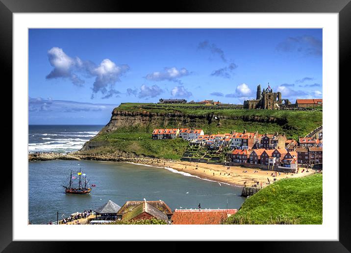 The Endeavour in Whitby Harbour Framed Mounted Print by Tom Gomez