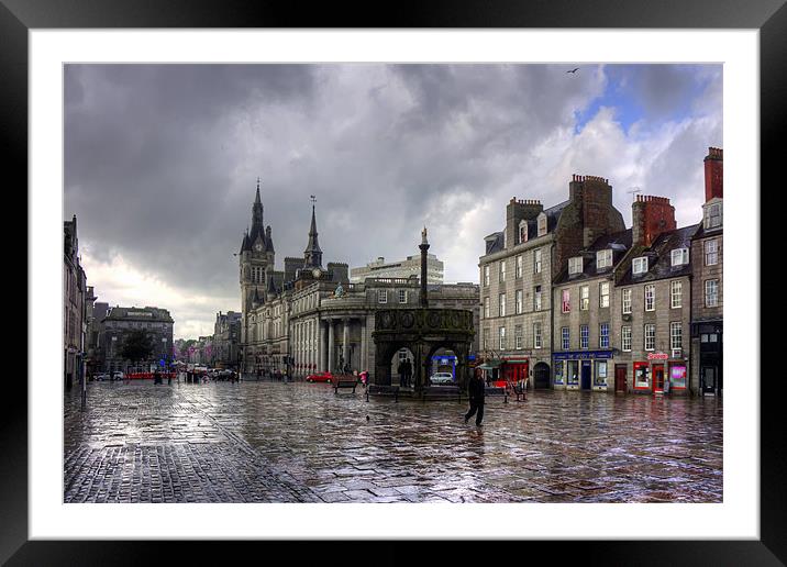 Aberdeen in the rain Framed Mounted Print by Tom Gomez