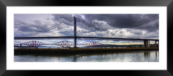 The Bridges view from Port Edgar Framed Mounted Print by Tom Gomez