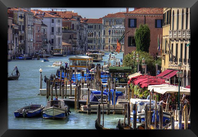 The Busy Grand Canal Framed Print by Tom Gomez