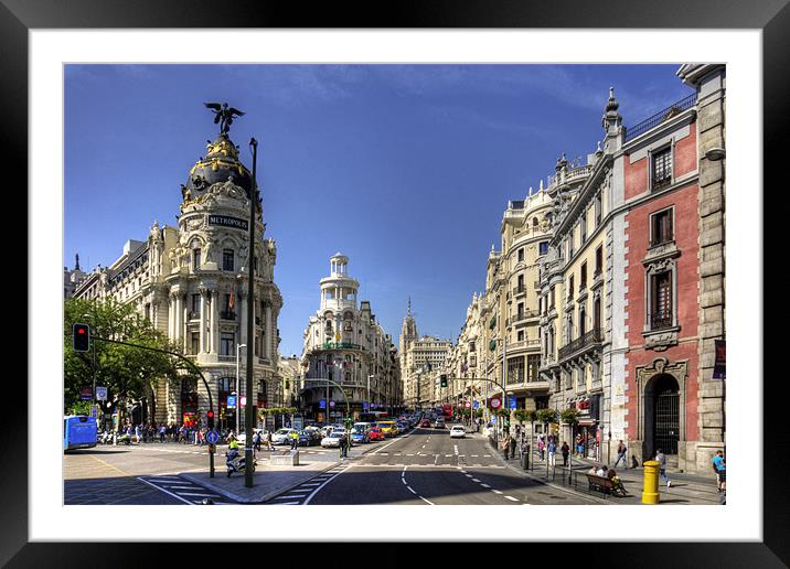 The end of the Calle de Alcalá Framed Mounted Print by Tom Gomez